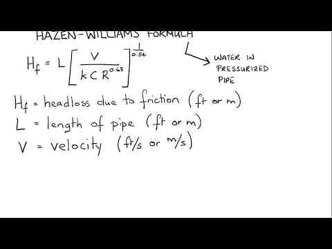 Hazen Williams Formula Pipe Flow Chart