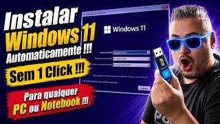 Como Instalar Windows 11 Automaticamente !!! Sem dar 1 CLICK !!! Instalação Silenciosa Fácil RUFUS
