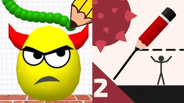 Draw To Smash Logic Puzzle VS Save the Stickman 2 Satisfying ASMR Gameplay (Android, ios)