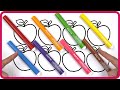 ( Fruits ) Apple and Marker Pencil Coloring / Akn Kids House