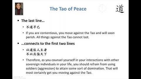 The Tao Of Peace, A Tao Talk By Derek Lin