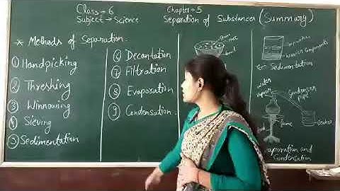 Class- 6th / Science Chapter-5 ( Separation Of Substances -Summary )