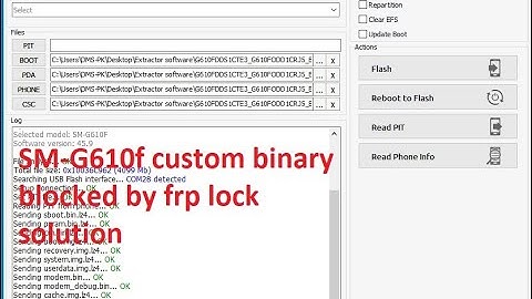 SM G610f custom binary blocked by frp lock solution