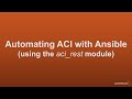 Automating Cisco ACI with Ansible aci_rest Module