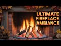 Cozy Winter Fireplace Ambience - 4K TV Video with Relaxing Fire Sounds