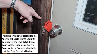 Travel Door Lock for Hotel Rooms Apartment Locks, Home Security Lock, Extra Door Lock, Quick & Easy