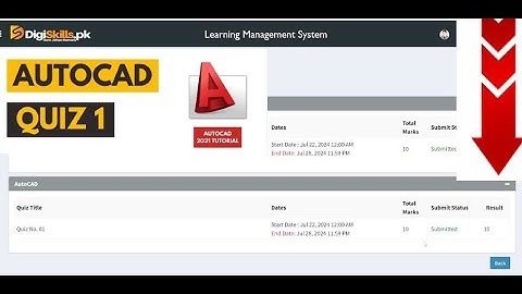 AutoCad Quiz 1 Digiskills #autocad #quiz #01 #virtualuniversity #digiskills #2024