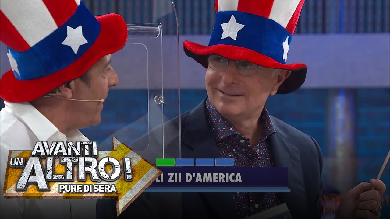 Avanti un altro! Pure di sera Le domande degli zii d'America Paolo Bonolis e Luca Laurenti Avanti un altro! Pure di sera Le domande degli zii d'America Paolo Bonolis e Luca Laurenti