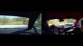Porsche GT2RS Manthey Vs Huraracan Performante INSANE Nordschleife LAP!! Splitscreen lap