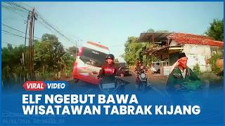 Detik-detik Kecelakaan Elf Ngebut Bawa Wisatawan Tabrak Kijang di Kediri