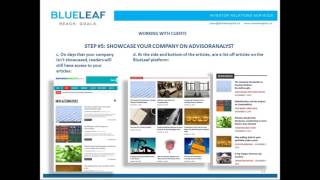 BlueLeaf Webinar: Raising Your Profile with 30,000 Investment Advisors across Canada