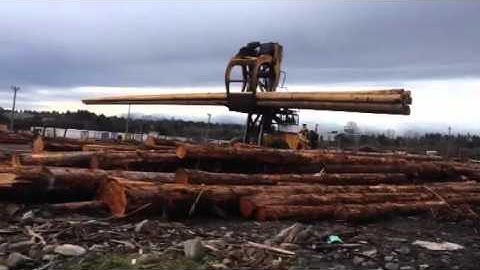 Letourneau dumping power poles.