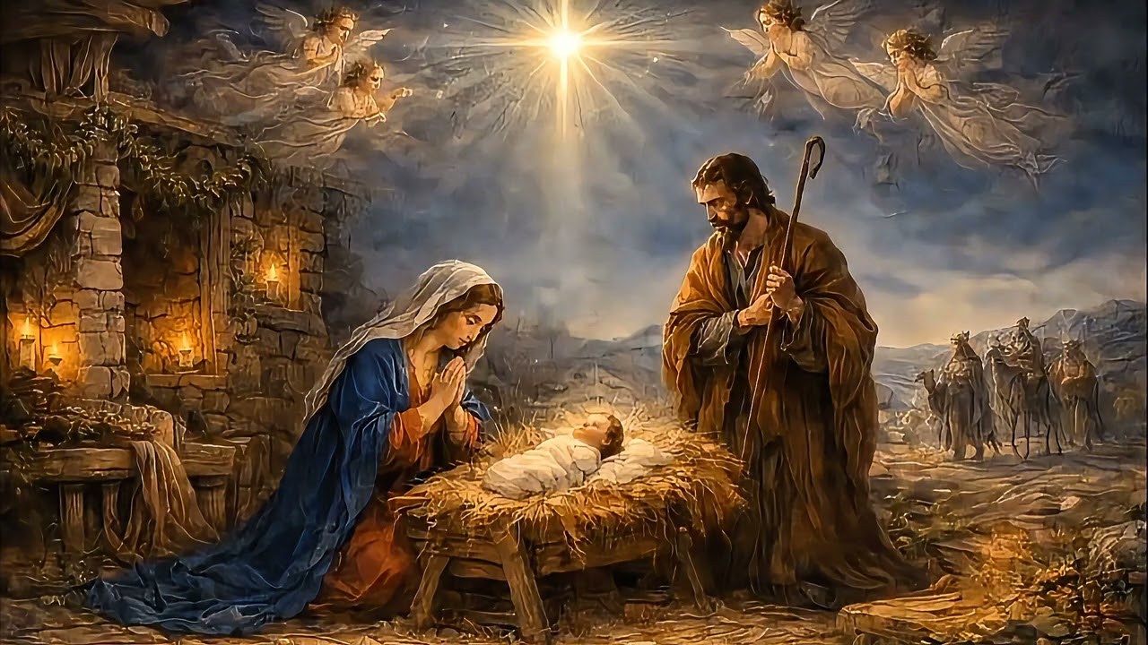 ​O Holy Night 🌟 Rustic Vintage Nativity Art For TV | Digital Oil Painting Screen Saver