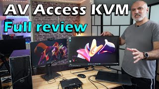 AV Access KVM 4K 60Hz & USB 3 Full review and demonstration, 2 PCs dual monitor KVM