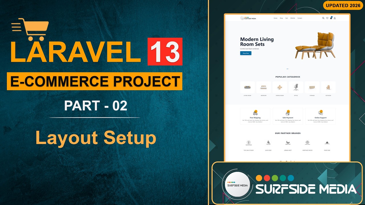 02. Laravel 13 E-Commerce Project - Layout Setup - YouTube