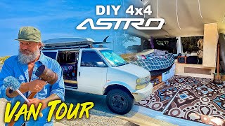 ASTRO Camper Van Build Tour - 4x4 Chevy Van Mini DIY Camper Conversion #VANLIFE