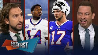 Stefon Diggs downplays Bills trade rumors, Josh Allen's NFL MVP odds | NFL | FIRST THINGS FIRST