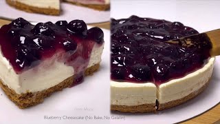 Easy BLUEBERRY CHEESECAKE (No Bake, No Gelatin) Recipe by Yeast Mode 52,154 views 6 months ago 2 minutes, 16 seconds