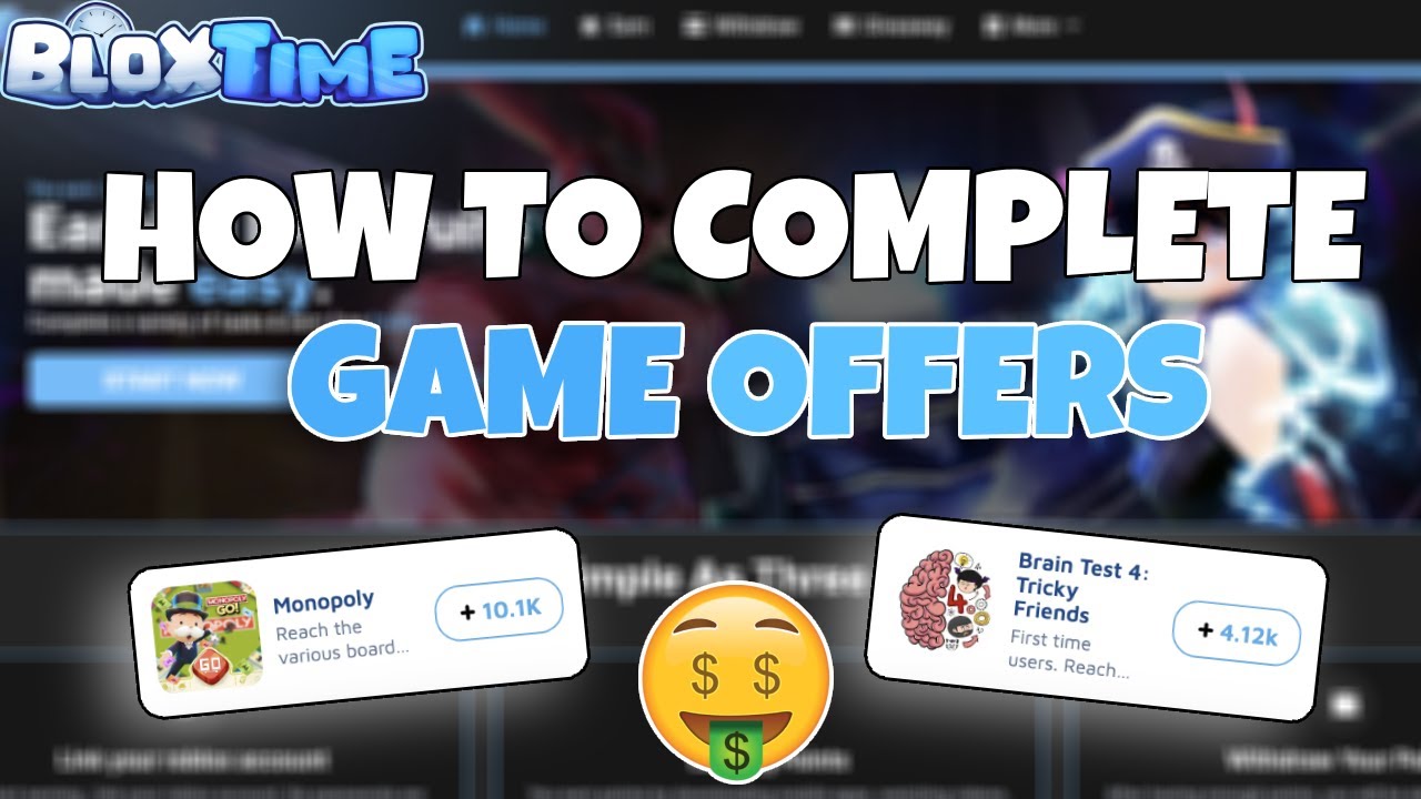 How to complete GAME OFFERS on Bloxtime!