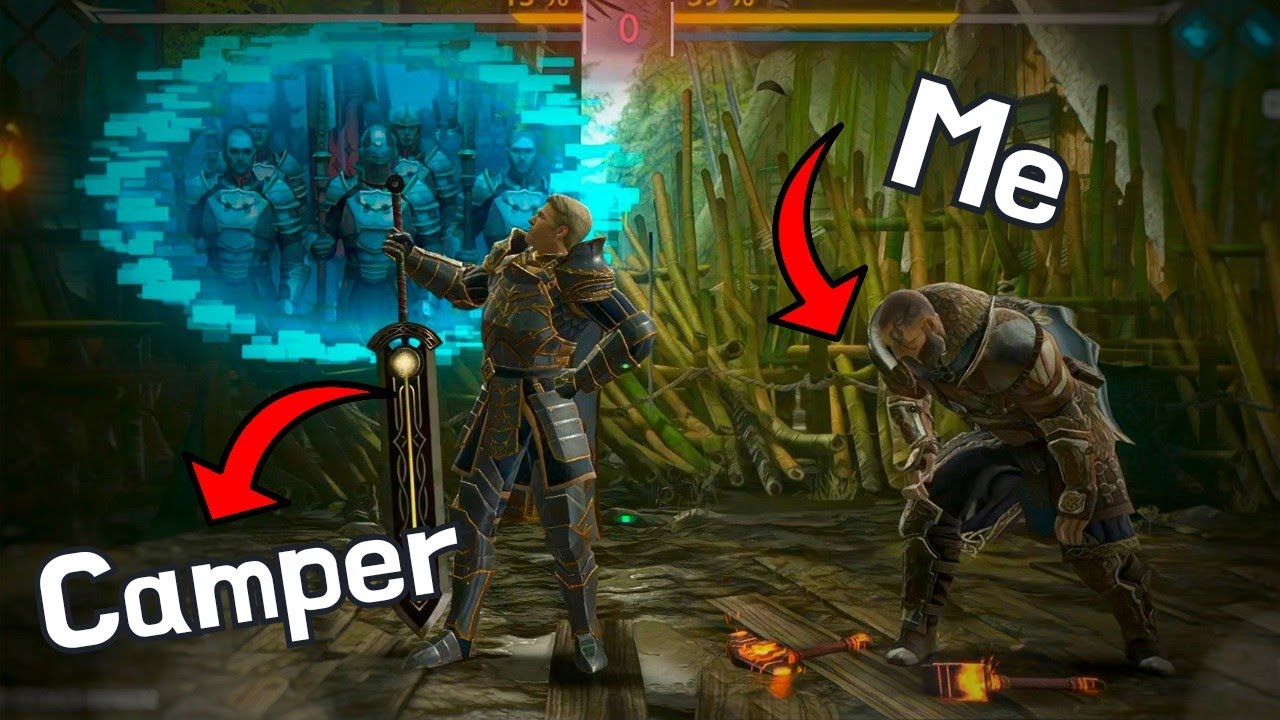 *Харами* Кэмпер победил меня по тайм-ауту 🙂 Поэтому я решил играть, как он! || Shadow Fight 4 Arena