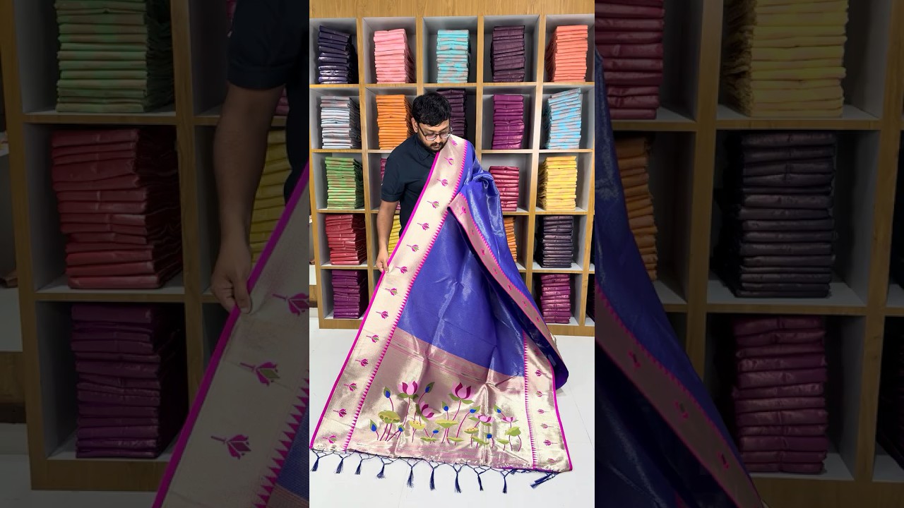 Soft Kanchipuram Tissue Silk Lotus Paithani Saree