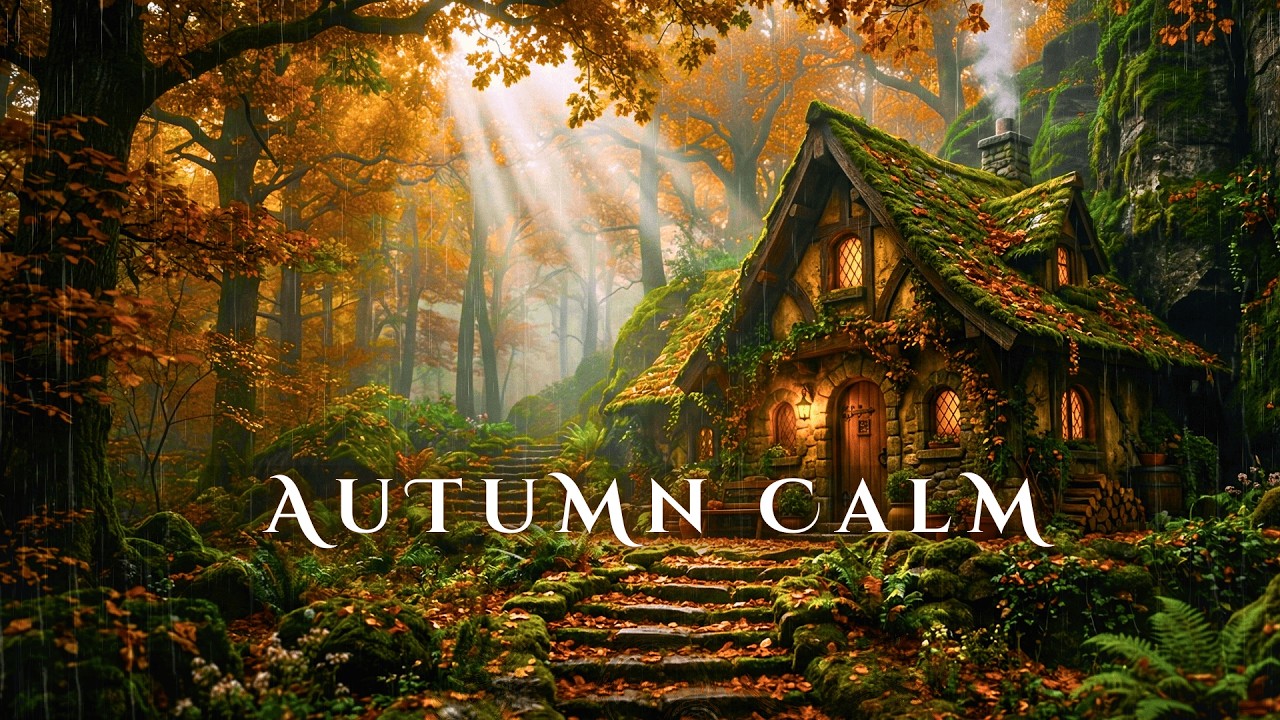 Autumn Rain and Mist| Deep Relaxing piano music | Ethereal Autumn Ambience