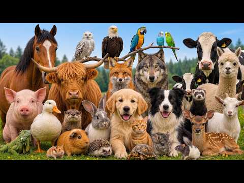 Animal sound for kids 🦒🐧🐱 Cute Animal Sound Learn Wild and Farm Animals
