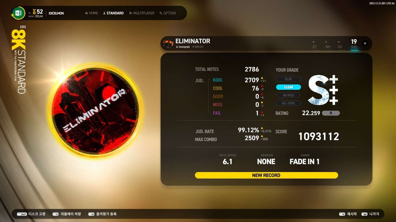 *LIVE CAM* [EZ2ON Reboot : R] ELIMINATOR 8K SHD S+++ (76 COOL, 1 MISS)