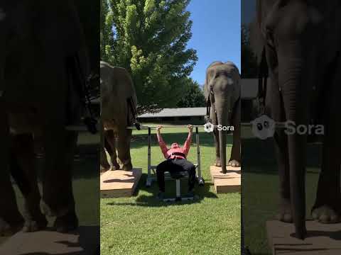 Bench Press Two Elephants Sora 2 