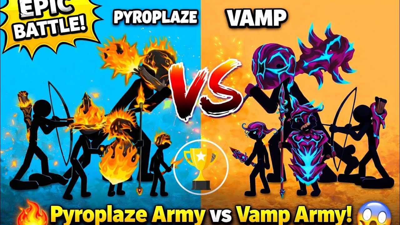 🔥 Impossible Battle! Pyroplaze Army vs Vamp Army 😈 | Stick War Legacy😱 + Battle + Kaun Jeetega 