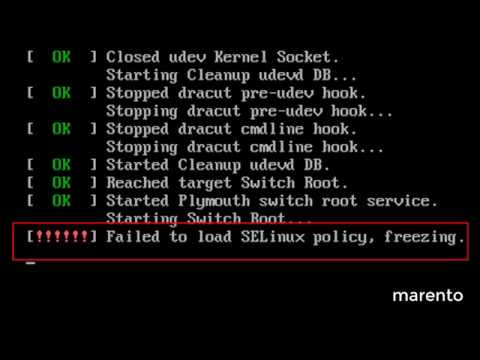 Failed to load selinux policy, Freezing | CentOS | Redhat | RHEL