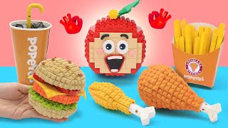 Special Lego Popeye's Chicken Meal Mukbang Challenge IRL | Stop Motion & LEGO Food ASMR
