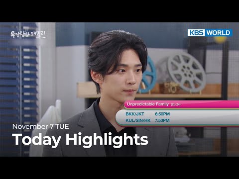 (<strong>Today</strong> Highlights) November 6 MON : Unpredictable Family and more | KBS WORLD <strong>TV</strong>
