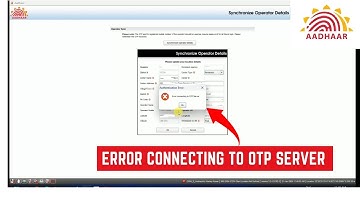 Aadhaar error connecting to opt server | sync failed due problem Solved by teach Hindi OMG
