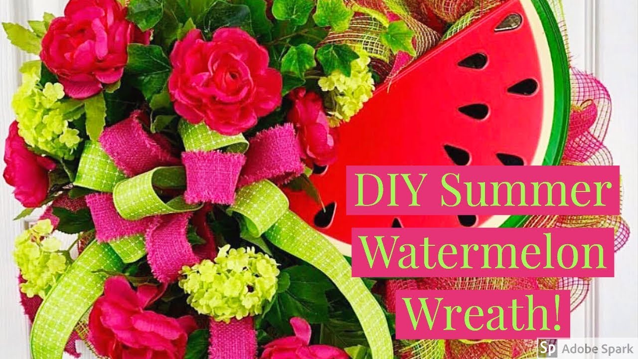 Watermelon Slice Wreath Kit Step by Step Video To Make Wreaths Crafty Gift Set Summertime DIY