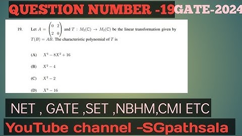 GATE Maths 2024 Solution | question no -19 Linear Algebra| GATE 2024  | gatepyq | csirnet maths| MA