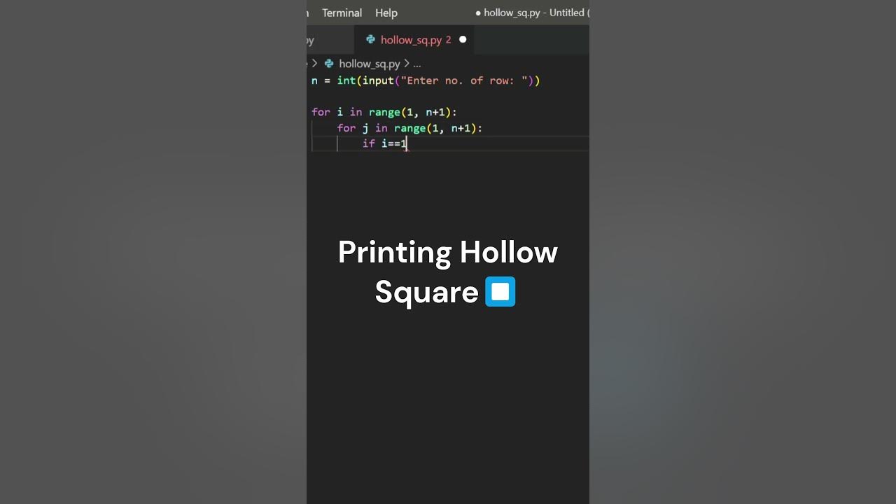 How to Print a Hollow Square in Python #shorts #short #coding - YouTube
