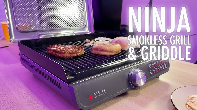 Ninja IG651 Foodi Smart XL Pro 7-in-1 Indoor Grill/Griddle Combo, use  Opened or Closed, with Griddle, Air Fry, Dehydrate & More, Pro Power Grate,  Flat Top Griddle, Crisper, Smart Thermometer, Black 