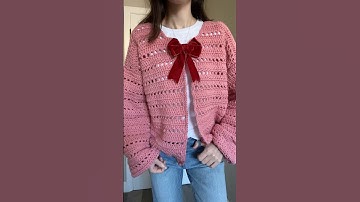 crochet cardigan 🎀 #crochet #crochetcardigan #cardigan #crochettutorial #crochetpattern