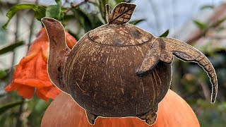 How A Brilliant Craftsman Making An Amazing Creative Teapot Out Of Coconut Shells