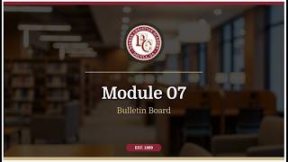 Module 7: Bulletin Board - Importing Materials