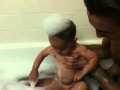 Babies first bubble bath