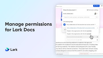 Lark 101 | Manage Permissions for Lark Docs | Control Document Access and Sharing Settings