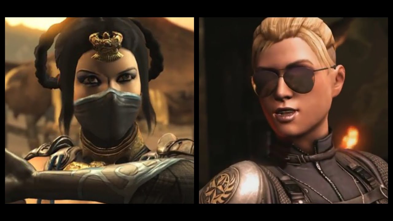 Mortal Kombat X: KITANA (unmasked) vs Cassie Cage INTRO 