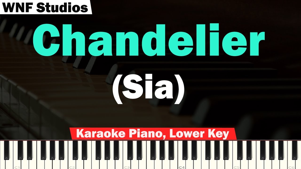 Sia Chandelier Karaoke Piano LOWER KEY YouTube