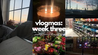 vlogmas week 3 🎅🏻 | micheal’s trip, going to the library, grocery shopping for christmas