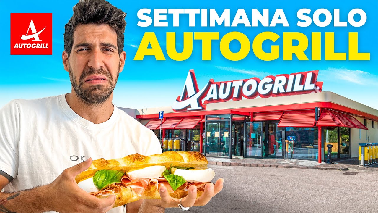 MANGIO PER UNA SETTIMANA SOLO CIBO IN AUTOGRILL YouTube