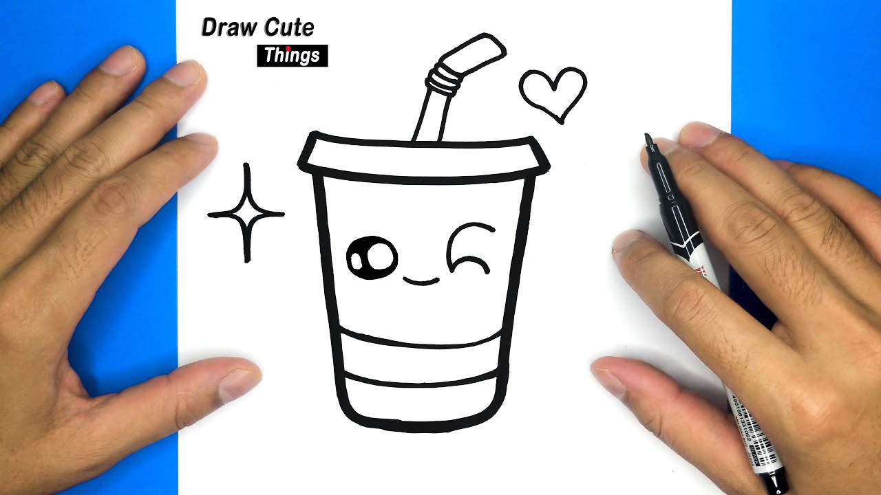 HOW TO DRAW CUTE DRINKING SODA, EASY DRAWING, STEP BY STEP, DRAW CUTE ...