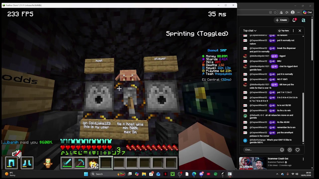 donutsmp / gambling / 1.2m per base