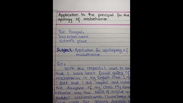 Application to principal apologizing for misbehavior .